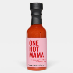 Pink One Hot Mama Baby Shower Party Favor Sauces