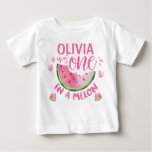 Pink One In A Melon 1st Birthday Baby T Shirt at Zazzle