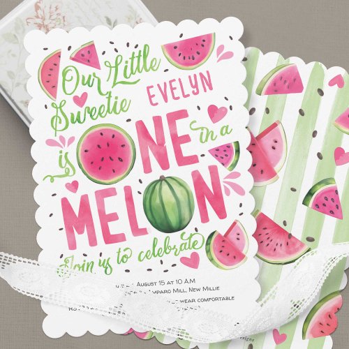 Pink One in A Melon Summer Fruit Cute Girl 1st