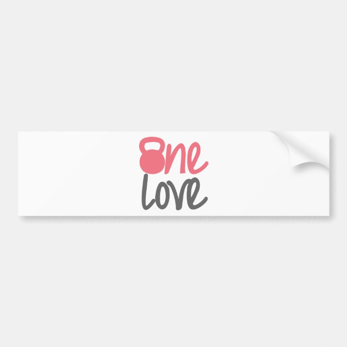 Pink "One Love" Bumper Sticker