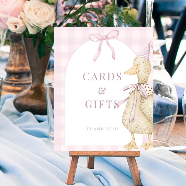 Pink One Silly Goose Cards and Gifts Sign Poster (Pink One Silly Goose Cards Gifts Sign Poster)