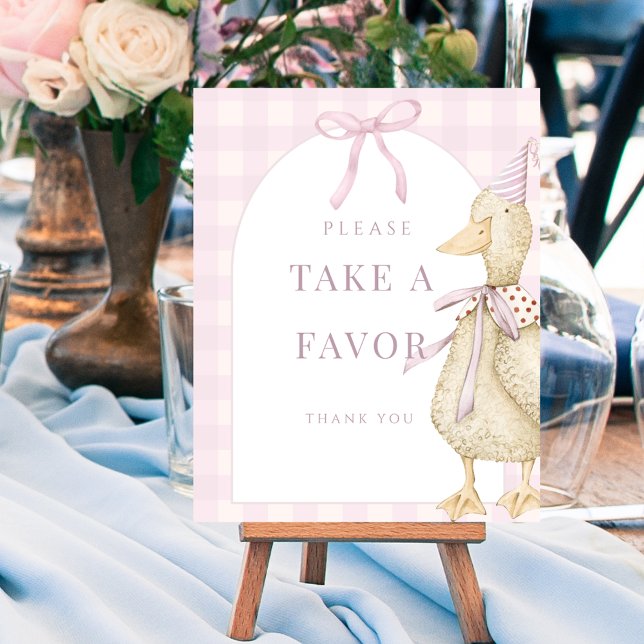 Pink One Silly Goose Favor Sign Poster (Pink One Silly Goose Favor Sign Poster)