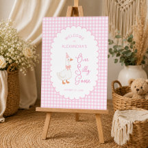 Pink One Silly Goose Girl First Birthday Welcome