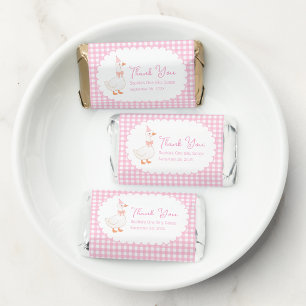 Pink One Silly Goose Rustic Gingham First Birthday Hershey's Miniatures