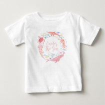 Pink Oneder The Sea 1st Birthday Baby T-Shirt