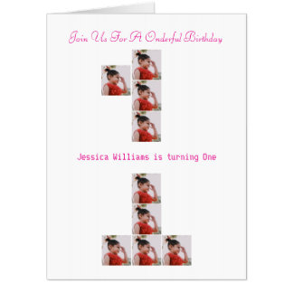 Pink ONEderful" Photo 1st Birthday Invitation
