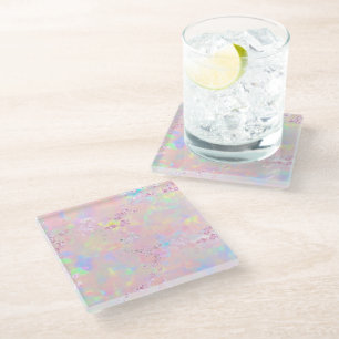 pink opal glass coaster