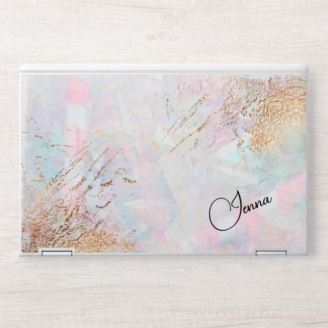 Pink Opal Gold Accents  HP Laptop Skin (Front)