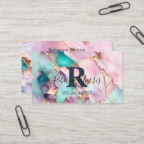 Pink Opal Stone  Business Card