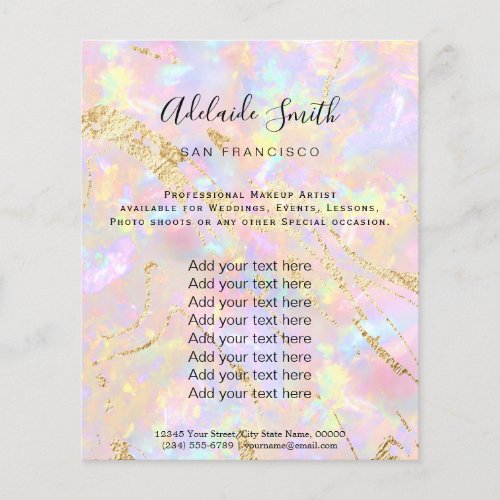 pink opal stone FAUX holograph Flyer