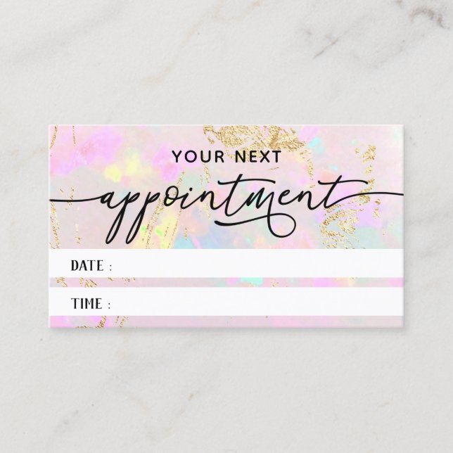 pink opal texture appointment card (Front)