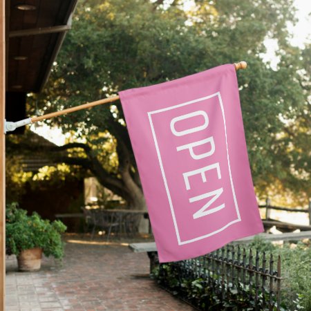 Pink Open Sign Flag