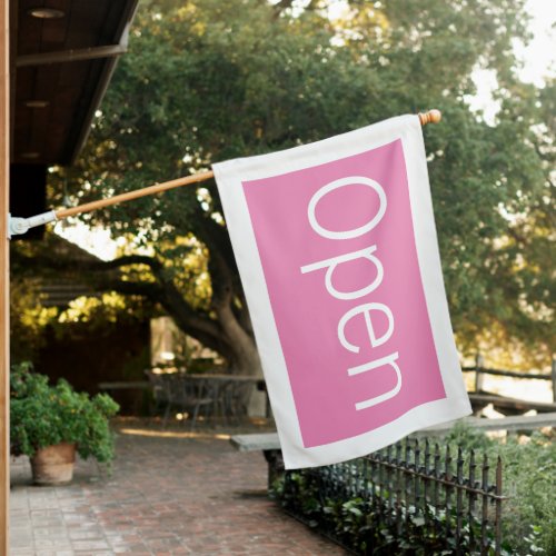 PINK OPEN SIGN FLAG
