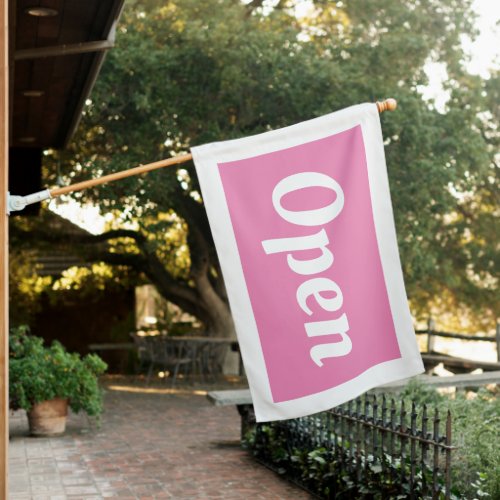 PINK OPEN SIGN FLAG
