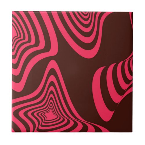 Pink optic trendy cool abstract geometric shape ceramic tile