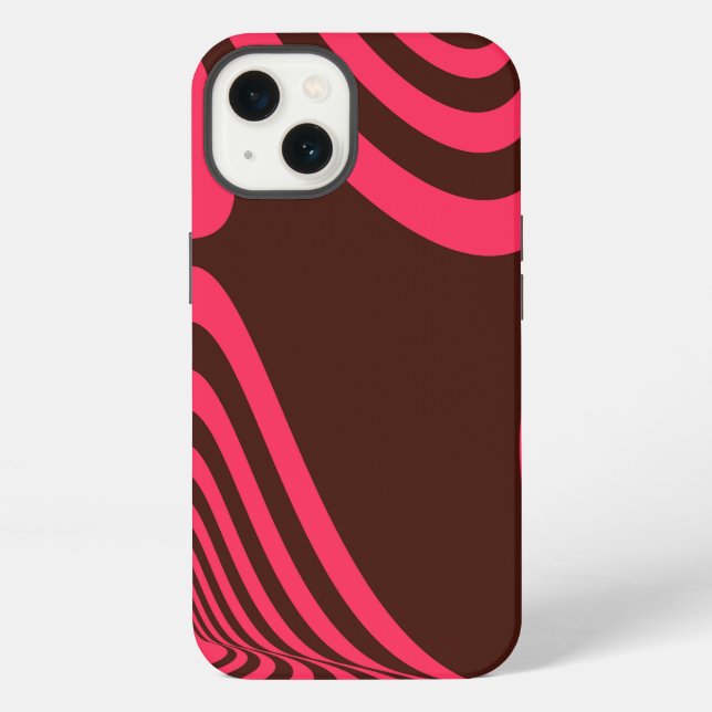 Pink, optic, trendy, cool abstract geometric shape iphone case (Back)
