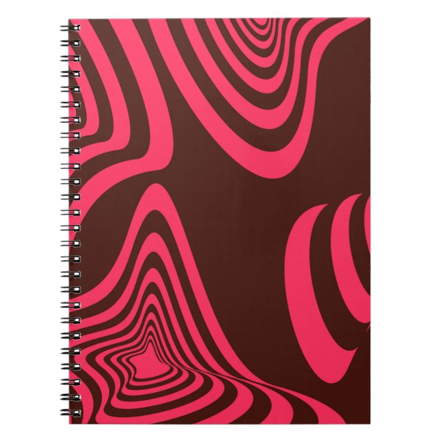 Pink, optic, trendy, cool abstract geometric shape notebook (Front)