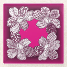 Pink or Any Custom Color Doodle Flowers