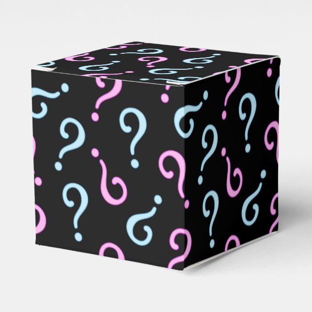 Pink or Blue Baby Reveal Favor Boxes (Front Side)