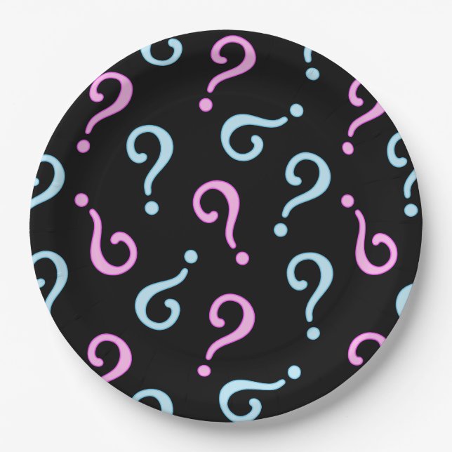 Pink or Blue Baby Reveal Paper Plates (Front)