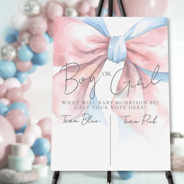 Pink Or Blue Bow Gender Reveal Party Foam Board (Pink Or Blue Bow Gender Reveal Party Foam Board )