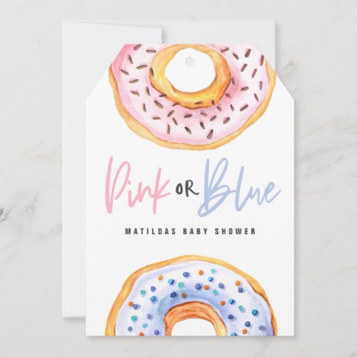 Pink or blue donut baby shower announcement