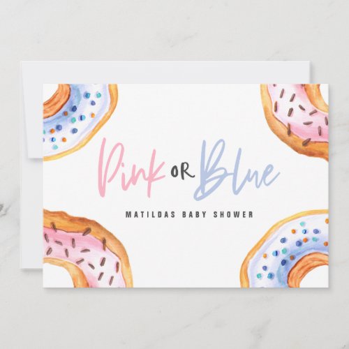 Pink or blue donut baby shower announcement