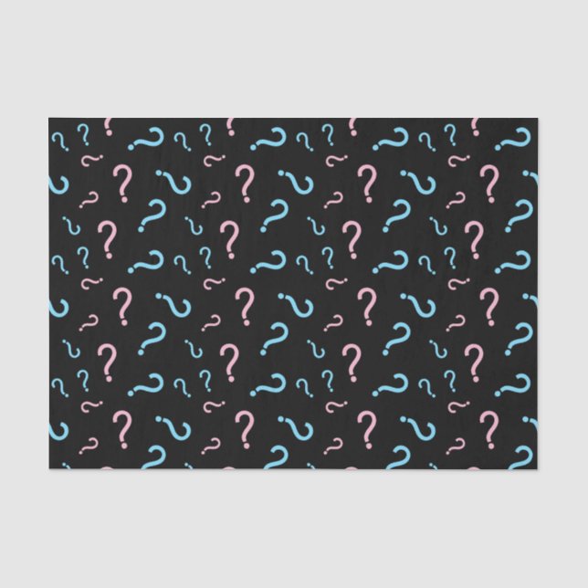 Pink or Blue Gender Reveal Black Tissue Paper (Front)