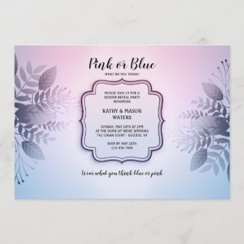 Pink Or Blue Gender Reveal Party Invitation by CottonLamb at Zazzle