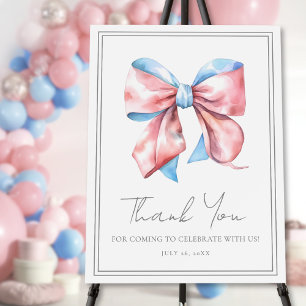 Pink Or Blue Gender Reveal Party Thank You Sign