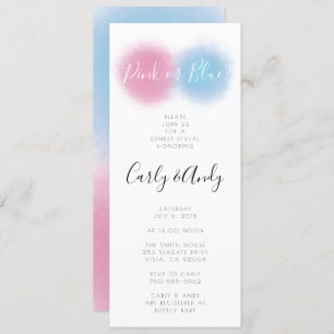 Pink or Blue Gender Reveal Smoke Bomb Balloon Pop Invitation