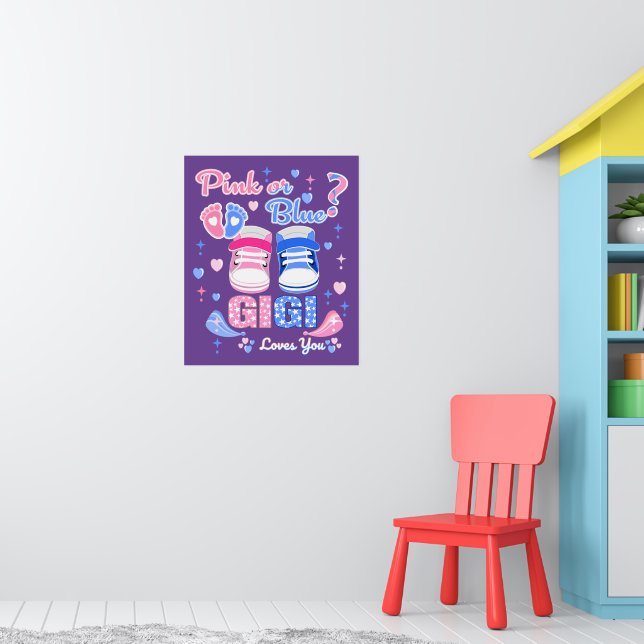 Pink Or Blue Gigi Loves You Poster (Nursery 1)