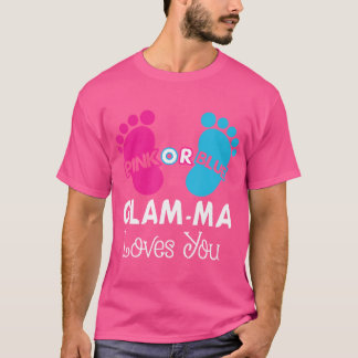 Pink Or Blue Glam-Ma Loves You Gender Reveal Baby  T-Shirt