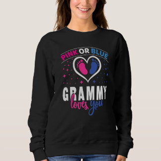 Pink Or Blue Grammy Loves You Gender Reveal Party  Sweatshirt