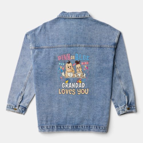 Pink or Blue Grandad Loves You Best Grandpa Ever G Denim Jacket