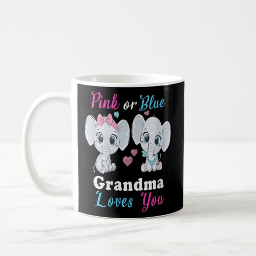 Pink or Blue grandma Loves You Elephants Baby Gend Coffee Mug
