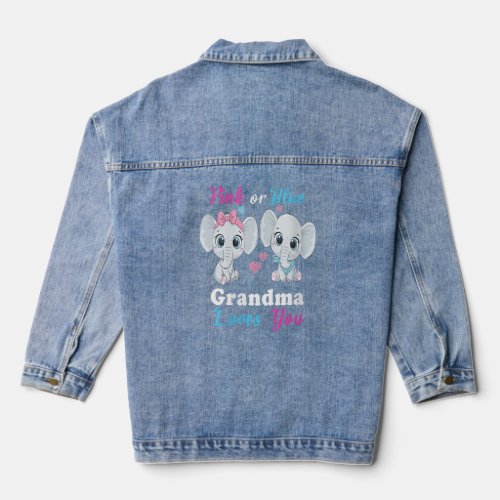 Pink or Blue grandma Loves You Elephants Baby Gend Denim Jacket