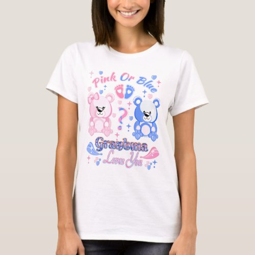 pink or blue Grandma loves you T_Shirt