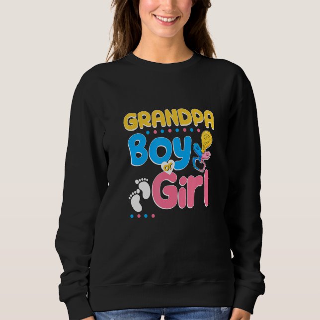 Pink or Blue Grandpa Loves You Best Grandfather Ev Sweatshirt (Front)