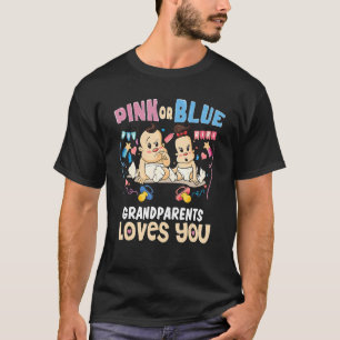 Pink or Blue Grandparents Loves You Grandma Grandp T-Shirt