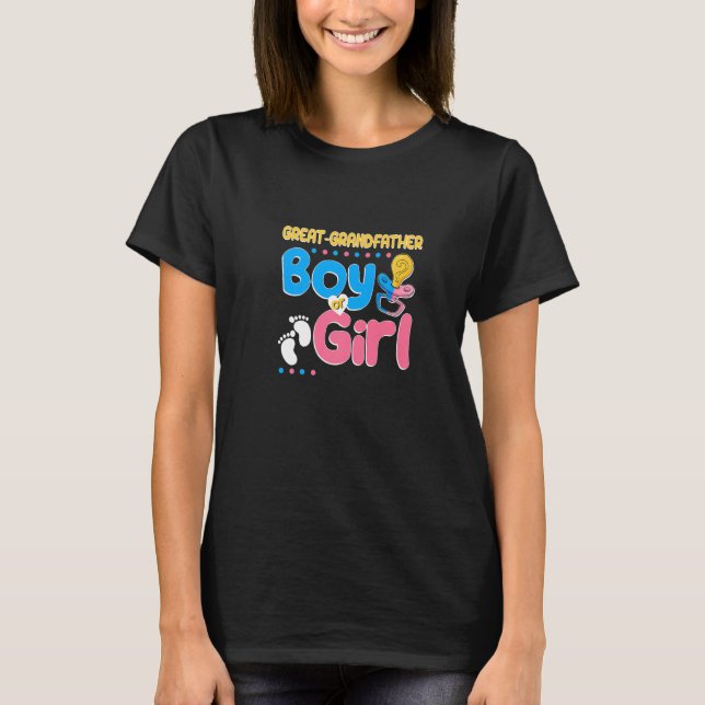 Pink or Blue Great Grandfather Loves You Best Gran T-Shirt (Front)