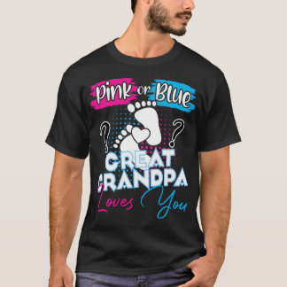 Pink or Blue Great Grandpa Loves You Pregnancy T-Shirt