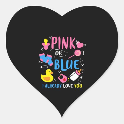 pink or blue I already love you  Heart Sticker