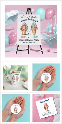 Pink or Blue Ice Cream Gander Reveal Party