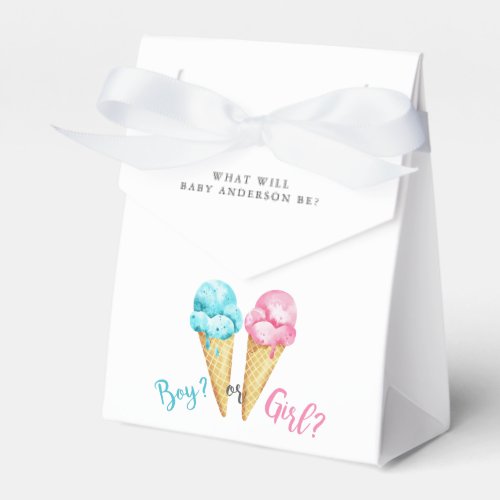 Pink or Blue Ice Cream Gender Reveal Party Favor Boxes