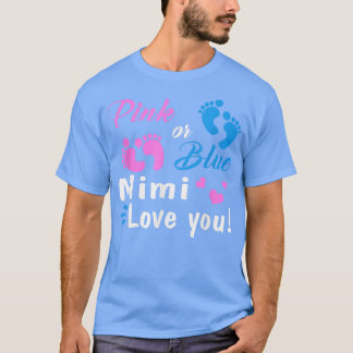Pink Or Blue Mimi Loves You Gender Reveal Party T-Shirt