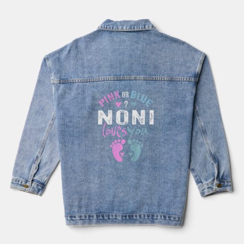 Pink or Blue Noni Loves You Grandma  for Grandpare Denim Jacket