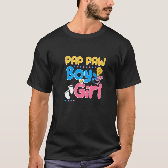 Pink or Blue Pap Paw Loves You Best Grandpa Ever G T-Shirt (Front)