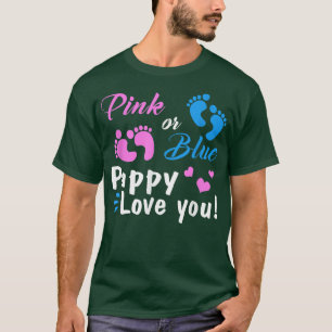 Pink Or Blue Pappy Loves You Gender Reveal Party  T-Shirt