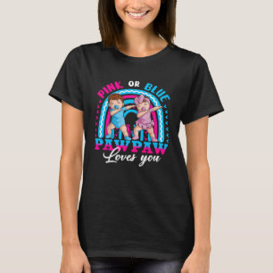 Pink Or Blue Pawpaw Loves You Baby Gender Reveal K T-Shirt